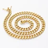 Unique Jewelry Stainless Steel Chain Mens Flat Gold silver Filled Necklace