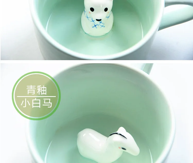 3D stereo animal coffee mug,cartoon ceramic cup ,3D cartoon water mugs for kids