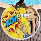 Hot Selling Summer Round Beach Towel with Tassel Outdoor Large Digital Printed 150cmThick Microfiber Blanket