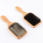 Natural Color Bamboo Paddle Cushion Wooden Massage Hair Brush