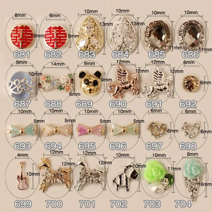 Factory nail art bling bling bling nail art jewelry bulk