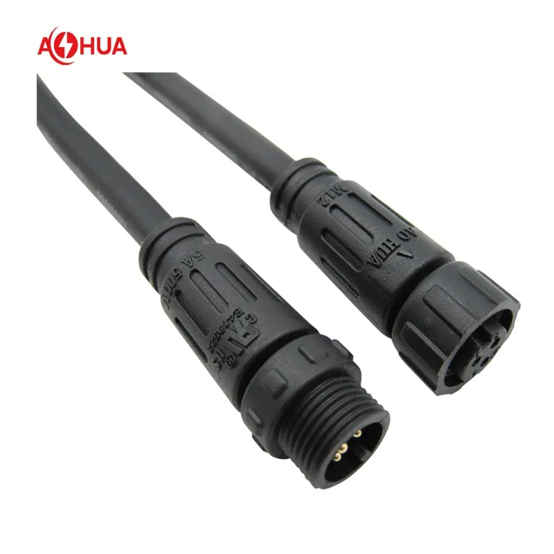 Aohua M12 Molded Waterproof Male Female Ip67 Led Cable Connector 2 3 4