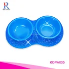 Wholesale hot sales top quality bling bling colored crystal lead travel pet bowl double dog bowl