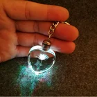 Souvenir Gift Key Chain Peach Couples Party Colorful Flashing Led Lights I LOVE YOU Heart Crystal Keychain