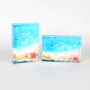 Customized Design Summer Sea Funny Liquid Glitter Acrylic Picture Photo Frame For Wedding