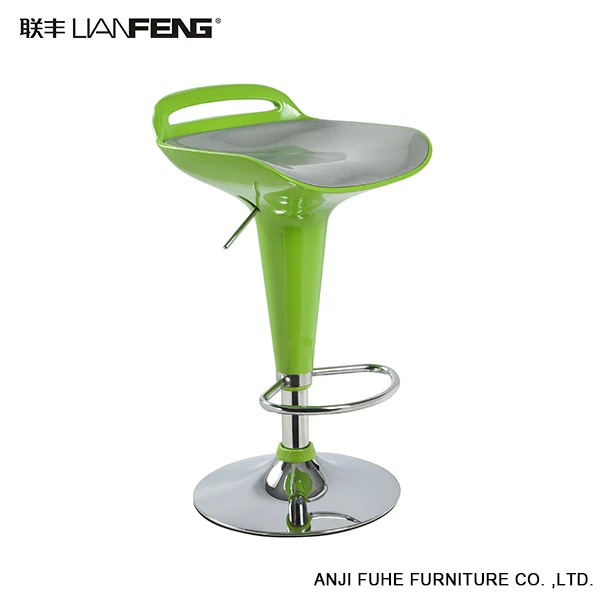Modern ABS Plastic Adjustable Seat Swivel Bar Stool With Metal Legs Bar Chair
