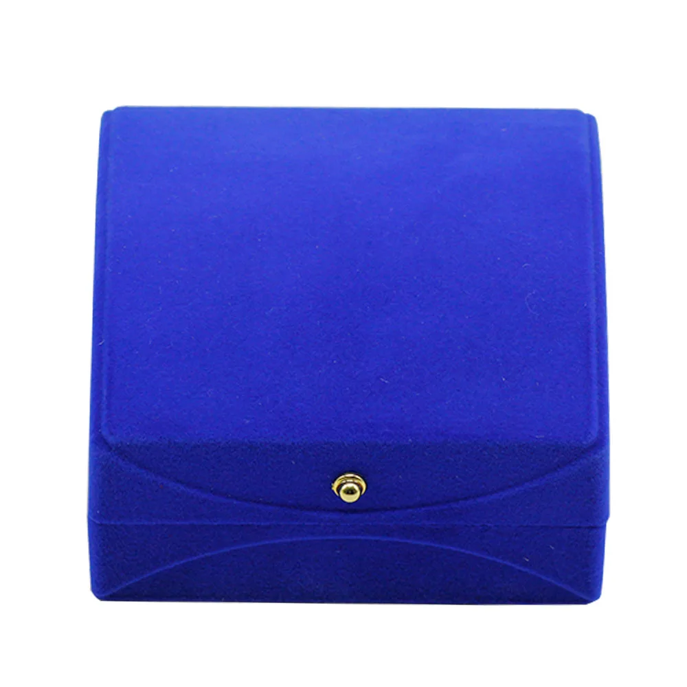 blue color gift case luxury velvet jewelry box