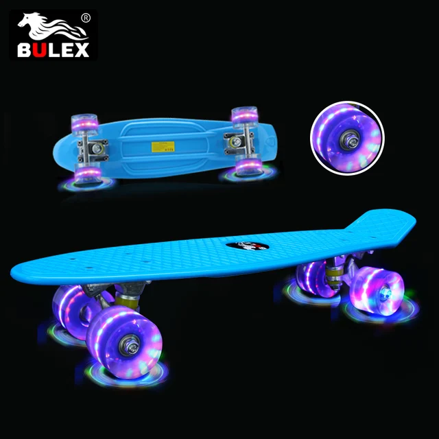 2017 wholesale skateboards 22'' PP fish plastic skate board led for children