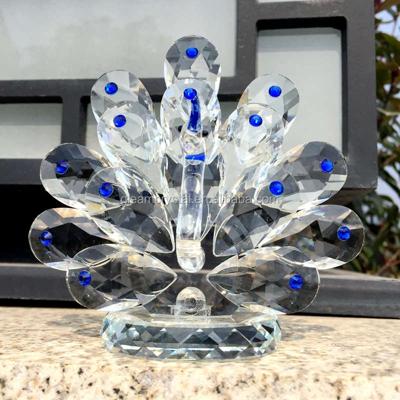 Optique Clair De Haute Qualité En Cristal Créatif Figurine de Paon pour cadeau D'anniversaire