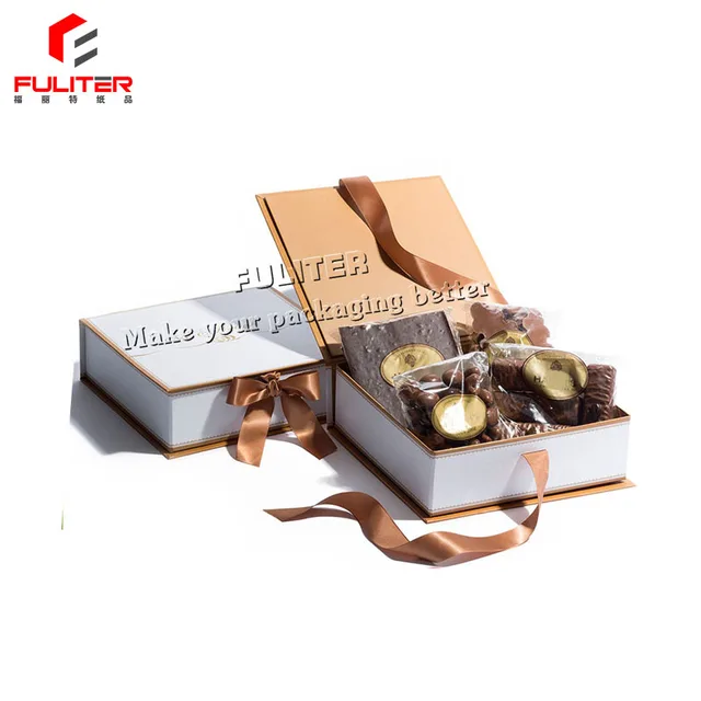 dongguan ribbon closure gift packaging hamper boxes wholesale