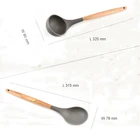 Heat resistant kitchen ware spatula set 9 pieces natural beech wooden handle kitchen utensil set silicone cooking utensil set