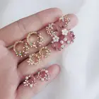 Graphic Customization Fashion Latest Design Brand Ear Ring Color Flower Earrings Female Simple Earrings For Women