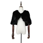 Winter Fashion Real Rabbit Fur Cape Knitted Poncho Female Thick Shawls Soft