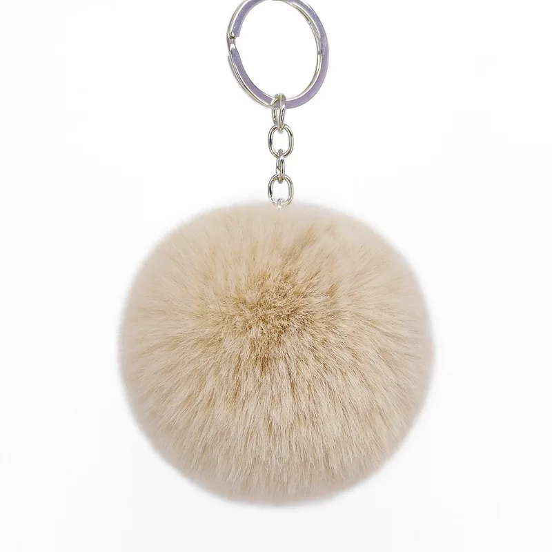 Cute Faux Rabbit Fur Ball Pompom Keychain