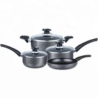 Premium kitchen wares 7pcs aluminium pressed nonstick cookware set with powder coating