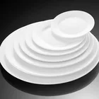 Fine New Bone China Super Pure White Hotel and Restaurant Round Square Side Dessert Dinner Plates Dishes All Size