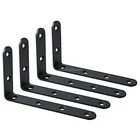 Metal Iron/Stainless Steel Black Floating Shelves Mounting Brackets Corner Brace Support Wall Hanging