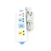 Universal Three Outlet Power Strip Flat Extension Lead Power Bar With Dual USB Charging