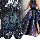 New style multicolor polyester african fabric voile PET sequin tulle lace fabric for dress