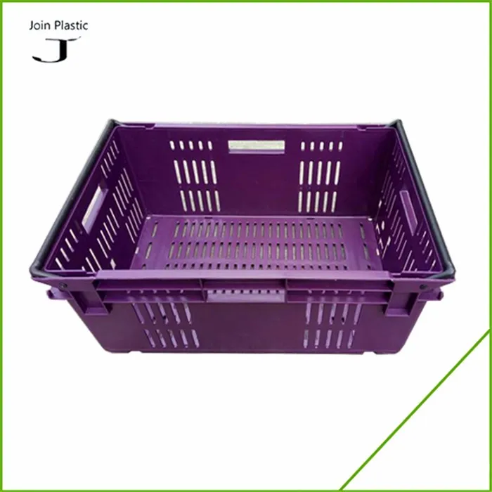 JOIN Plastic Mesh Container Plastic Vegetable Crates Mesh Vented Market Basket Pizza Dough Tray Crates for Fruit Vegetables