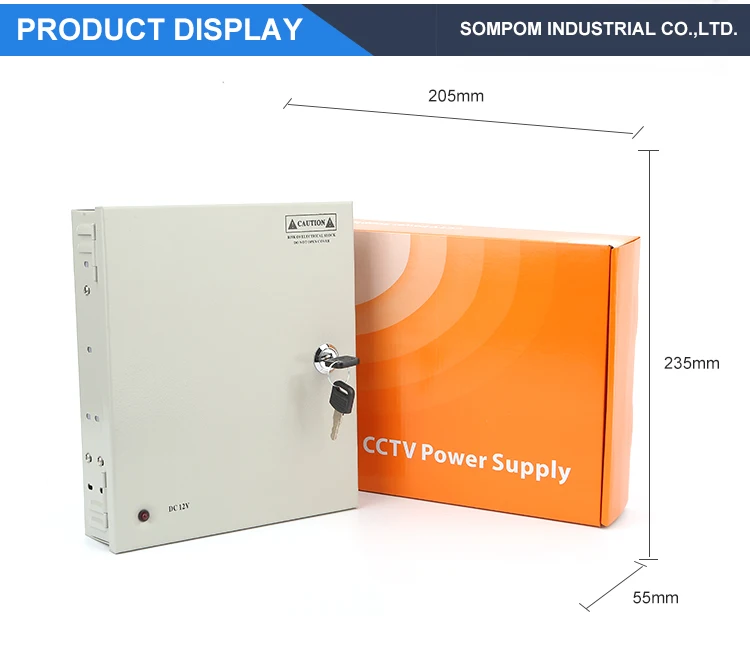 Hot Sale 9 Channels Over Voltage Protections DC 12V 5A 9Ch Power Supply Box For CCTV Camera