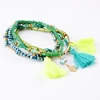 Flexible women jewelry accessories green handmade beads bracelet