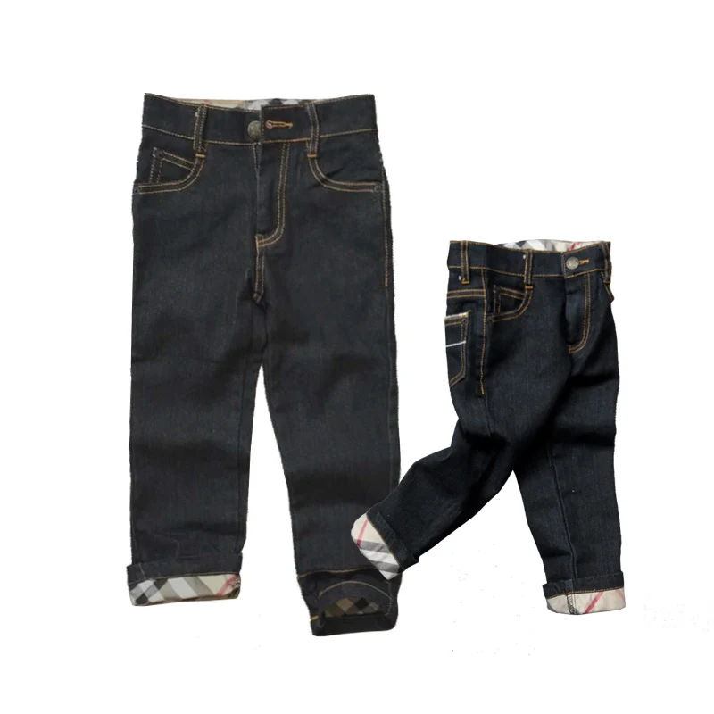 2-7Years jeans new autumn boys clothing plaid kids clothes unisex denim pants spring baby boy clothes brand children trousers
