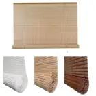 60" W x 72" L, Woodgrain , PVC Roll Up Patio Blinds