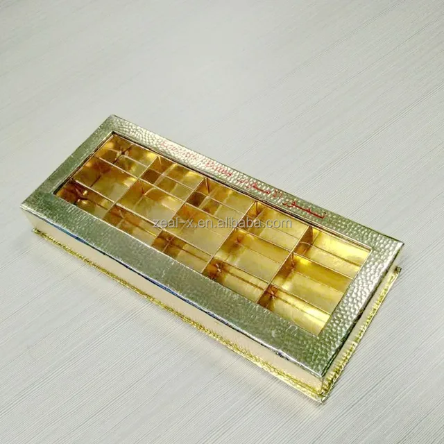 high quality gold color chocolate gift box with custom logo