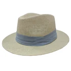 Retro western promotional cheap low profile fedora cap genuine paper straw panama style hat