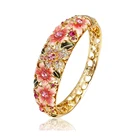 bangle-124 New gold plated copper alloy CZ jewelry, 2018 fashion dubai bride gold bangles