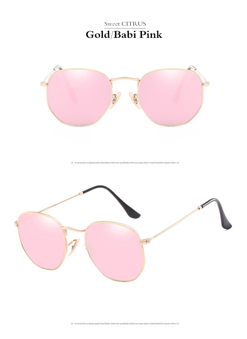 Sweet CITRUS Hexagonal Aviation Coating Mirror Flat Lens Sunglasses Men Brand Designer Vintage Pink Driving Sun Glasses Women HTB16WM7gBDH8KJjSszcq6zDTFXar - Sweet CITRUS Hexagonal Aviation Coating Mirror Flat Lens Sunglasses Men Brand Designer Vintage Pink Driving Sun Glasses Women