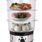 3-layers Round Shape Steam Cooker, 10 L XJ-12817B 2018 New Electric Stainless Steel Food Steamer