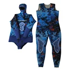 5mm two pieces camouflage spearfishing wetsuit open cell wetsuit