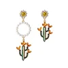 Dental traditional italian jewelry Pearl Hoop Cactus Crystal Earrings
