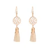 Wholesale kashmiri ladies fashion design simple hanging stick gold eardrop on long tassel earrings