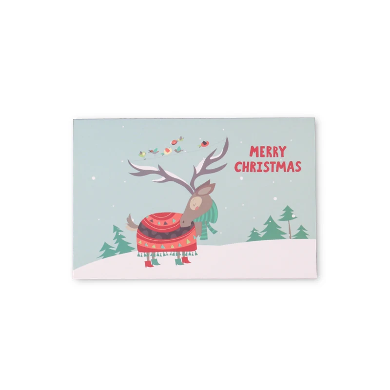 Книги по искусству пустой бумага Merry Рождество комплект прекрасный олень поздравительная открытка с конверт