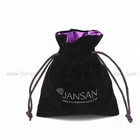 Factory custom promotional advertising drawstring velvet pouch bag