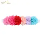 Children's headwear environmental protection organza tape flower Headband baby girl Turban children flowers wide newborn head