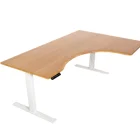 L Shaped Computer Desk Modern Executive Office Table Design Uplift Stand Up Adjustable Bamboo Desk