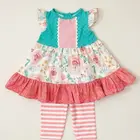 wholesale children's boutique clothing floral tunic leggings set clothing
