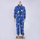 Bathrobe Factory Wholesale Cheap Blue Snowflake Print Fancy Microfiber Men's Bathrobe For Men