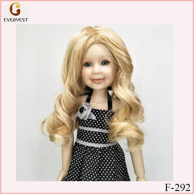 beautiful vinly material 18 inch girl doll curly hair