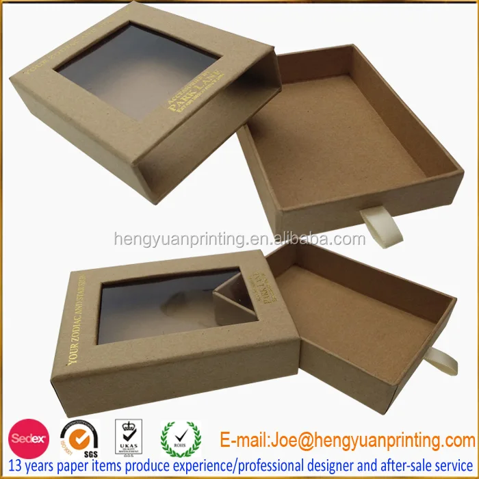 craft paper gift box with window ch1087