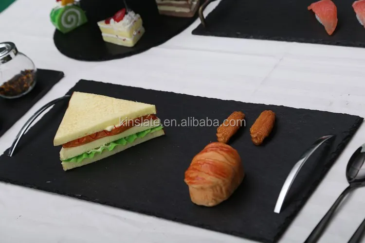 black slate buffet tray with natural edge for sale