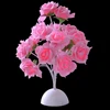 16L bonsai tree LED Decoration Artificial Christmas Tree pink rose and green leaf