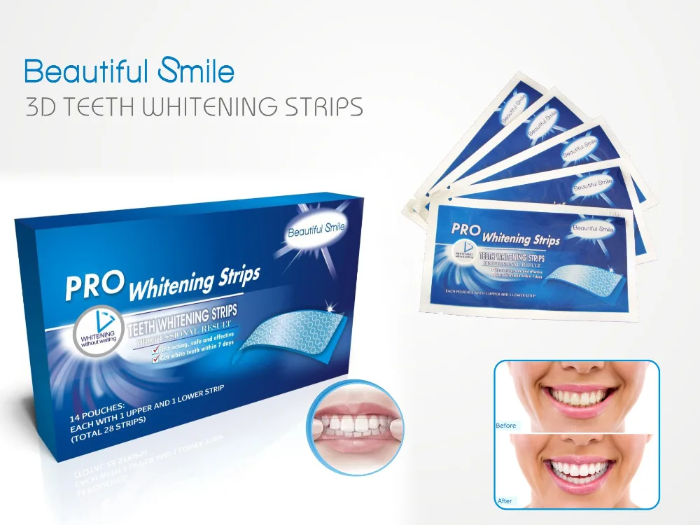 14pairs Teeth Whitening Strips,3d Advanced Bright White Routine Whiter Dental Bleaching,Pro Home