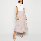 OEM high quality wholesale custom women clothing fashion pink Tie Dye dress pleated midi long skirts