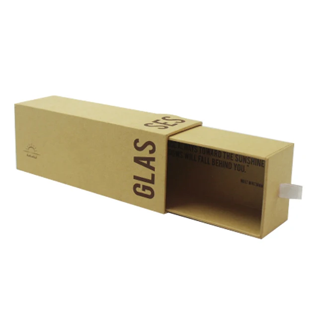 luxury gift brown kraft paper box drawer cardboard packaging