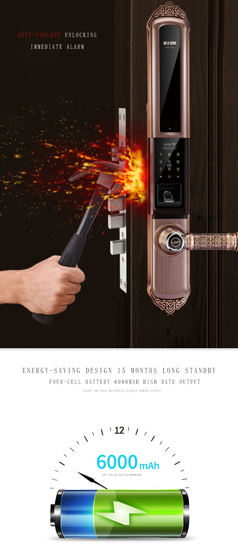 Strong mortise auto wood zigbee wireless card reader door lock for Netherlands - ANKUX.COM
